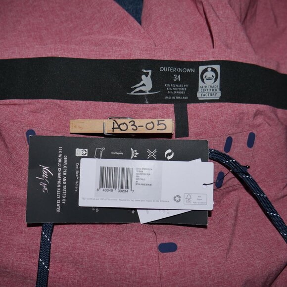 Outerknown Kelly Slater Apex Boardshorts Size 34 Surf Trunks Skin Suit Red NWT - Picture 9 of 15